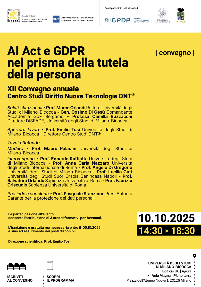 AI Act e GDPR nel prisma della tutela della persona